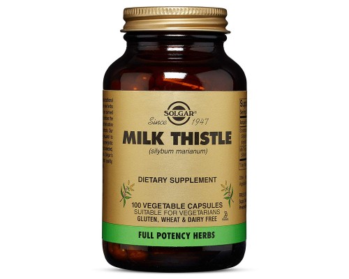 Трави Solgar Розторопша, Milk Thistle, 100 вегетаріанських капсул (SOL03972)