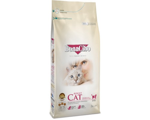 Сухий корм для кішок BonaCibo Adult Cat Chicken&Rice with Anchovy 2 кг (8694686406090)