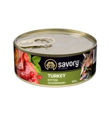 Вологий корм для кішок Savory Cat Can Kitten (індичка) 100 г (4820232630679)