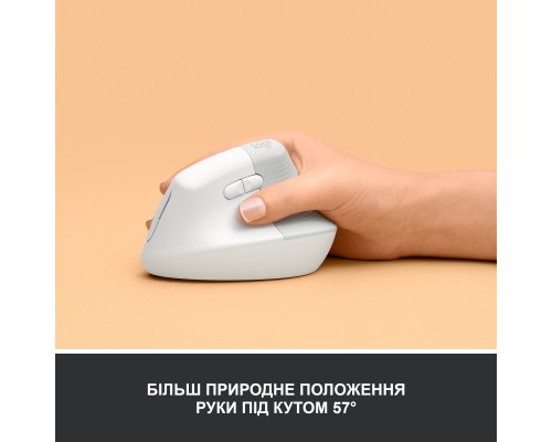 Мишка Logitech Lift Vertical Ergonomic Wireless/Bluetooth White (910-006475)