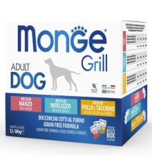 Вологий корм для собак Monge Dog Grill Mix Chicken and Turkey, Beef, Cod Fish 12*100 г (8009470017510)