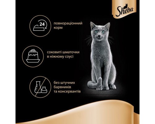 Вологий корм для кішок Sheba cig POU з домашньою птицею в соусі 85 г (4770608257293)