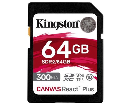 Карта пам'яті Kingston 64GB class 10 UHS-II U3 Canvas React Plus (SDR2/64GB) Карта пам'яті Kingston 64GB class 10 UHS-II U3 Canvas React Plus (SDR2/64GB)