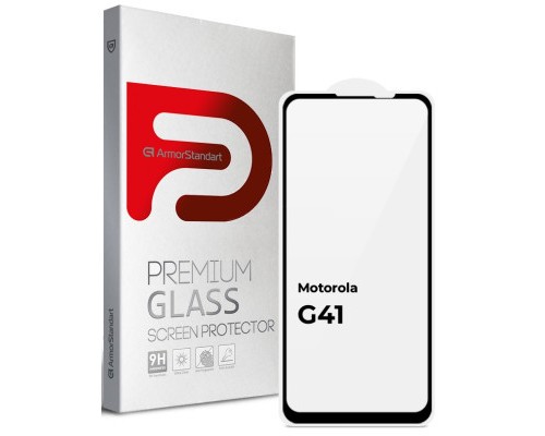 Скло захисне Armorstandart Full Glue Motorola G41 Black (ARM65485)