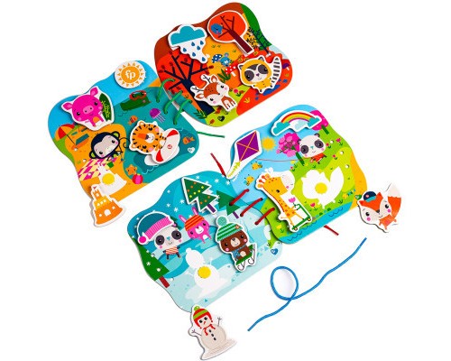 Розвиваюча іграшка Vladi Toys Гра-шнурівка Fisher Price Пори року (укр) (VT5303-25)