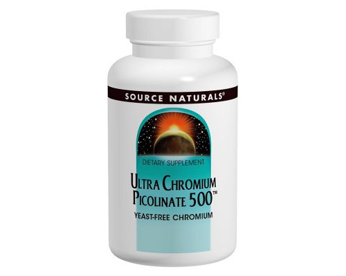 Мінерали Source Naturals Ультра Хром Піколінат 500 мкг, Ultra Chromium Picolinate, 60 таблеток (SN0515)