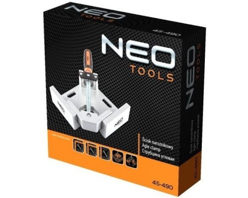 Струбцина Neo Tools кутова, алюмінієва, напрямна 95 мм, 70х70мм (45-490)
