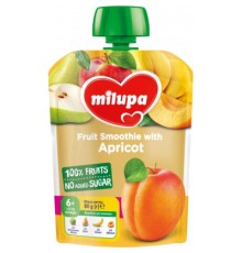 Дитяче пюре Milupa Яблуко, груша, банан і абрикос з 6 місяців 80 г (6438091403600)