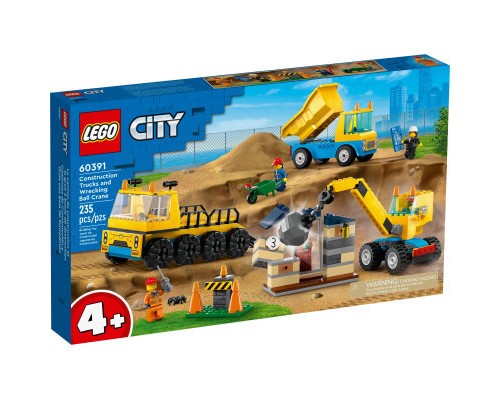Конструктор LEGO City Будівельна вантажівка й кулястий кран-таран 235 деталей (60391)