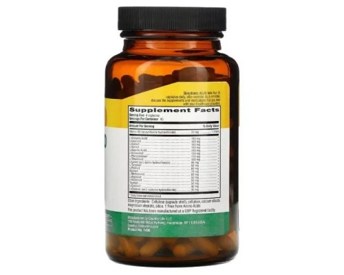 Амінокислота Country Life Комплекс Амінокислот з Вітаміном B6, Max-Amino Caps, 180 вегета (CLF-01496)