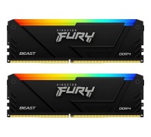 Модуль пам'яті для комп'ютера DDR4 64GB (2x32GB) 3200 MHz Beast RGB Black Kingston Fury (ex.HyperX) (KF432C16BB2AK2/64)