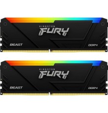 Модуль пам'яті для комп'ютера DDR4 64GB (2x32GB) 3200 MHz Beast RGB Black Kingston Fury (ex.HyperX) (KF432C16BB2AK2/64)