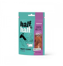 Ласощі для собак Half&Half у формі м'ясних монеток з качкою 100 г (4823082431823)