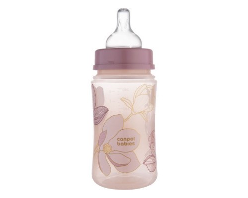 Пляшечка для годування Canpol babies Easystart GOLD 240 мл антикол. з широким отвором, рожева (35/240_pin)
