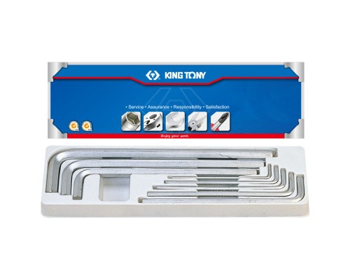 Ключ KING TONY шестигранний 8 шт. екстрадовгий Г-подібний 3-14 мм (20208MR01)