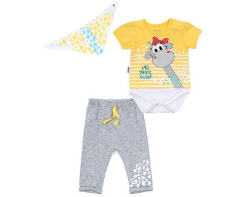 Набір дитячого одягу Miniworld з жирафом (14625-86G-yellow)