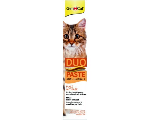 Паста для тварин GimCat DUO PASTE Anti-hairball malt with cheese мальт та сир 50 г (4002064427218)