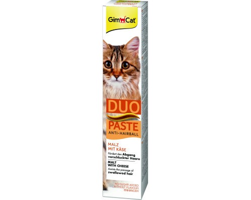 Паста для тварин GimCat DUO PASTE Anti-hairball malt with cheese мальт та сир 50 г (4002064427218)
