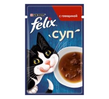 Вологий корм для кішок Purina Felix Суп з яловичиною 48 г (8445290571625)