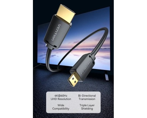 Кабель мультимедійний HDMI to Micro HDMI 1.5m V2.0 4K 60Hz 18Gbps HDR Dolby Vention (AGHBG)