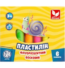 Пластилін Школярик Флуоресцентний 6 кольорів 78 г (83811906-UA)