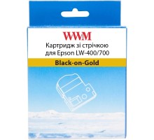 Стрічка для принтера етикеток WWM для Epson LW-400/700 18mm х 8m Black-on-Gold (WWM-SM18Z)