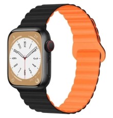 Ремінець до смарт-годинника Drobak Silicone Magnetic Link для Apple Watch All Series Ultra 2 49/45/44/42mm Black Orange (898930)