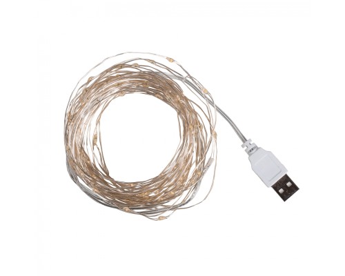 Гірлянда YES! Fun Нитка на мідному дроті 100 LED Холодно-біла 10 м Статична USB (975036)