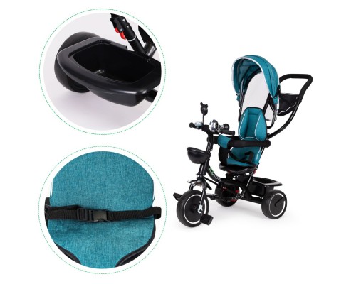 Дитячий велосипед Ecotoys Comfort З поворотним сидінням Green Blue (JM-066-9 GREEN/BLUE)