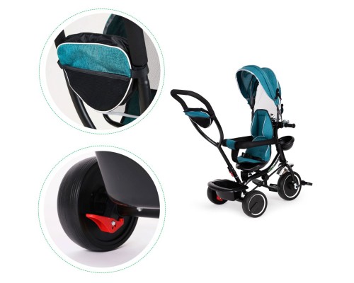 Дитячий велосипед Ecotoys Comfort З поворотним сидінням Green Blue (JM-066-9 GREEN/BLUE)