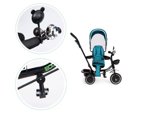 Дитячий велосипед Ecotoys Comfort З поворотним сидінням Green Blue (JM-066-9 GREEN/BLUE)
