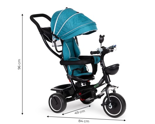 Дитячий велосипед Ecotoys Comfort З поворотним сидінням Green Blue (JM-066-9 GREEN/BLUE)