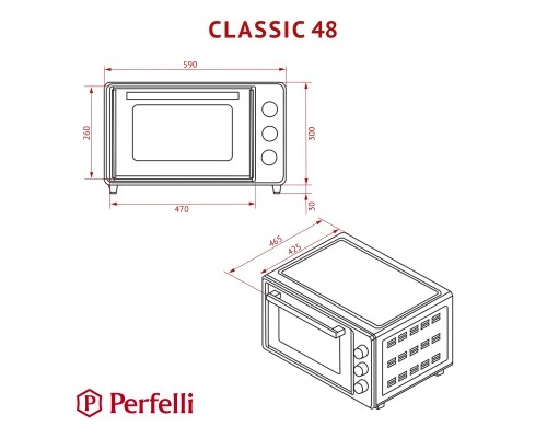 Електропіч Perfelli CLASSIC 48 GREY
