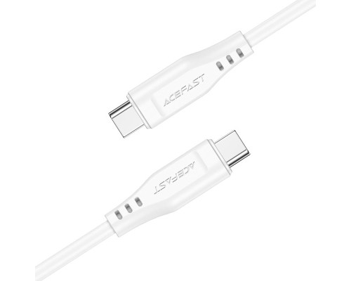 Дата кабель USB-C to USB-C 1.2m 3A TPE C3-03 White Acefast (6974316280859)