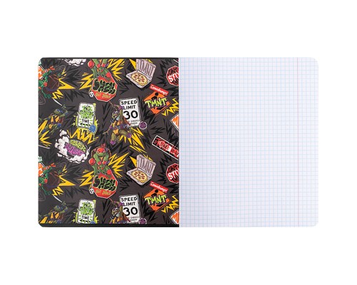 Зошит Kite Ninja Turtles, 18 аркушів, клітинка (NT24-236)