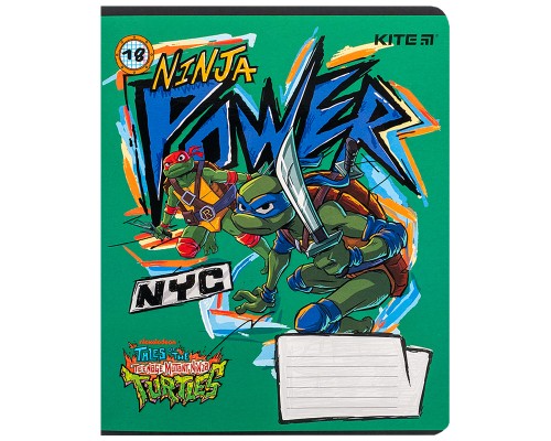 Зошит Kite Ninja Turtles, 18 аркушів, клітинка (NT24-236)