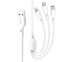 Дата кабель USB 2.0 AM to Lightning + Micro 5P + Type-C 1.0m 2.4A XO (CB-23U3)