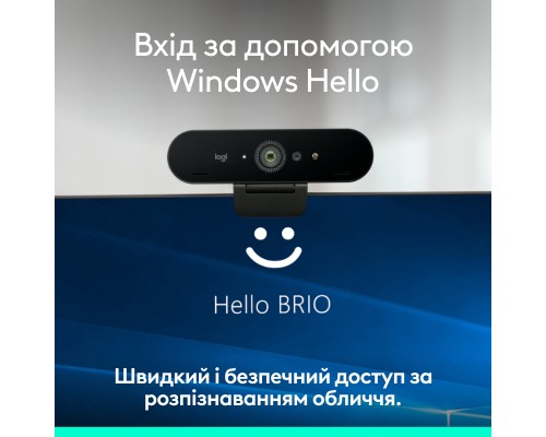 Веб-камера Logitech Brio 4K Ultra HD Graphite (960-001718)