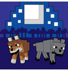 Картина по номерам Santi Майнкрафт. Вовки 25х25 см LED підсвітка (954926)