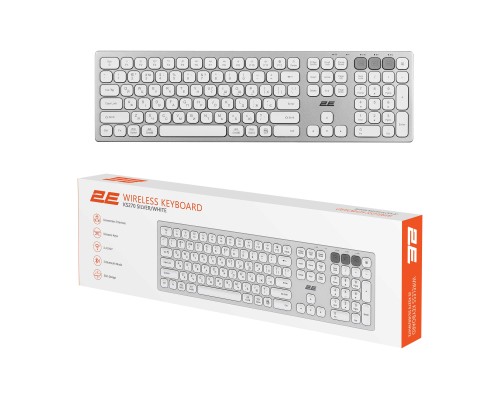 Клавіатура 2E KS270 109key Wireless UA Silver/White (2E-KS270WBWH_UA)