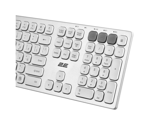 Клавіатура 2E KS270 109key Wireless UA Silver/White (2E-KS270WBWH_UA)