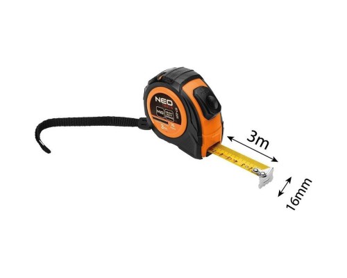 Рулетка Neo Tools 5мx16мм, з фіксатором змотування (67-221)