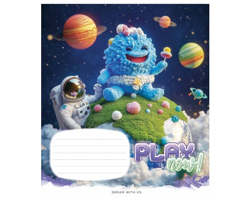 Зошит Школярик Play now 12 аркушів коса лінія (012-3556C)