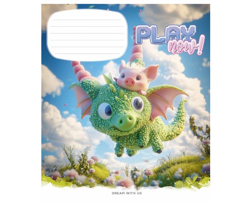 Зошит Школярик Play now 12 аркушів коса лінія (012-3556C)