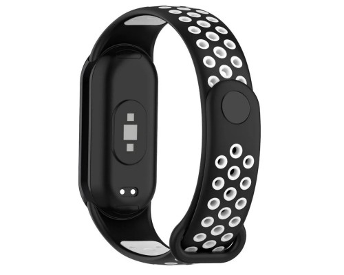 Ремінець до фітнес браслета BeCover Vents Style для Xiaomi Mi Smart Band 10 Black-White (713630)