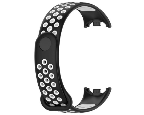 Ремінець до фітнес браслета BeCover Vents Style для Xiaomi Mi Smart Band 10 Black-White (713630)
