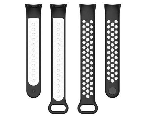 Ремінець до фітнес браслета BeCover Vents Style для Xiaomi Mi Smart Band 10 Black-White (713630)