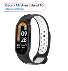 Ремінець до фітнес браслета BeCover Vents Style для Xiaomi Mi Smart Band 10 Black-White (713630)