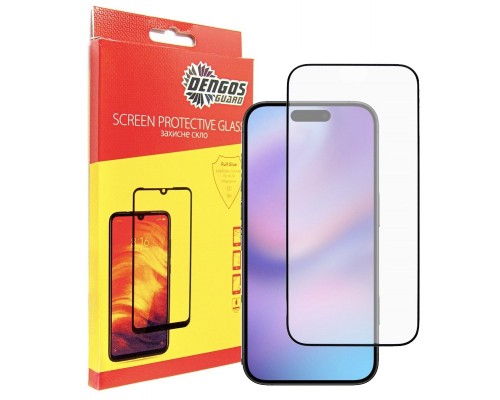Скло захисне Dengos Full Glue iPhone 17 Black (TGFG-408)