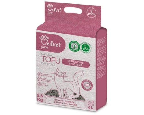 Наповнювач для туалету Velvet Paw TOFU з бамбуковим вугіллям (2 мм) 2.6 кг (TOF70054)